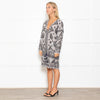 Pranella Lilac And Grey Print Bobble Hem Coverup