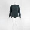 Joseph Dark Green Front Button Long Sleeve Silk Top