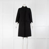 Prada Black Wool Blend Raw Edge 3/4 Sleeve Coat