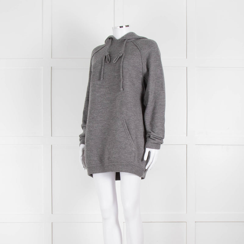 Celine Grey Hooded Wool Blend Oversized Top