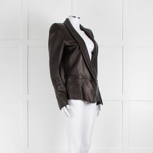 Isabel Marant Black Leather Blazer Jacket