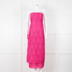 Emilia Wickstead Bright Pink Lace Strapless Dress