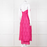 Emilia Wickstead Bright Pink Lace Strapless Dress