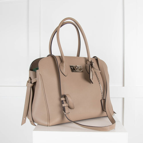 Louis Vuitton Beige Grained LeatherMM Milla Bag