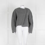 Raey Grey Wrap Oversized Wool Short Jacket