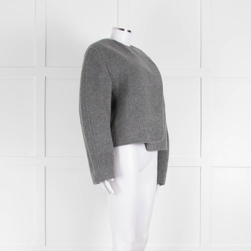 Raey Grey Wrap Oversized Wool Short Jacket