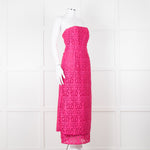 Emilia Wickstead Bright Pink Lace Strapless Dress