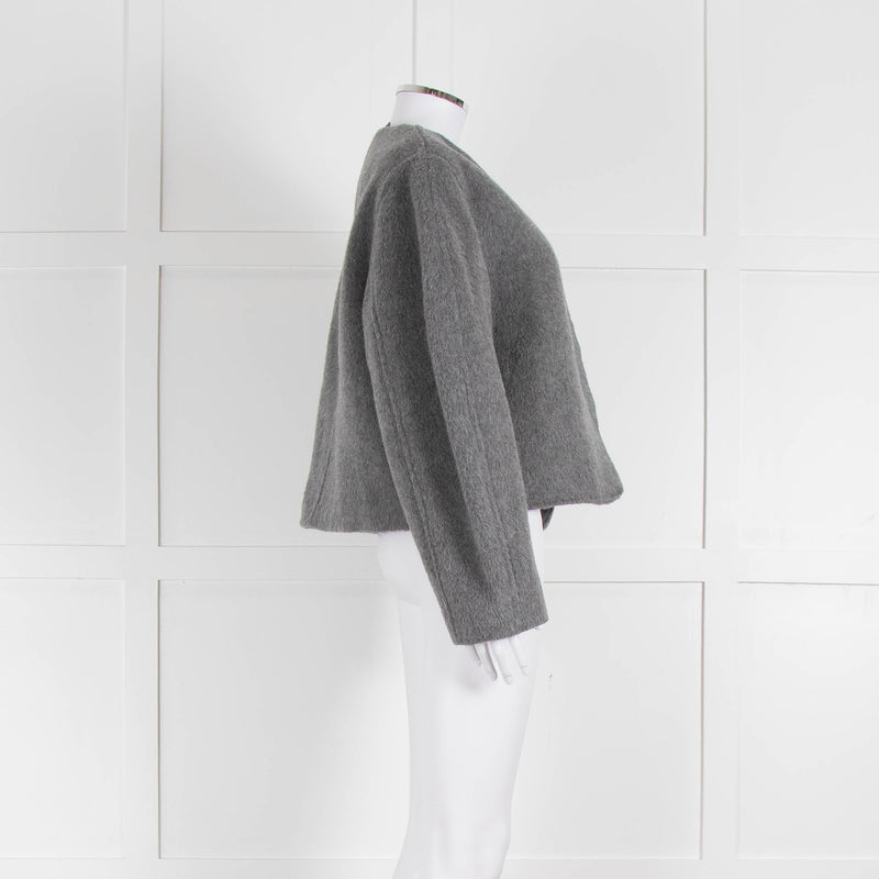 Raey Grey Wrap Oversized Wool Short Jacket