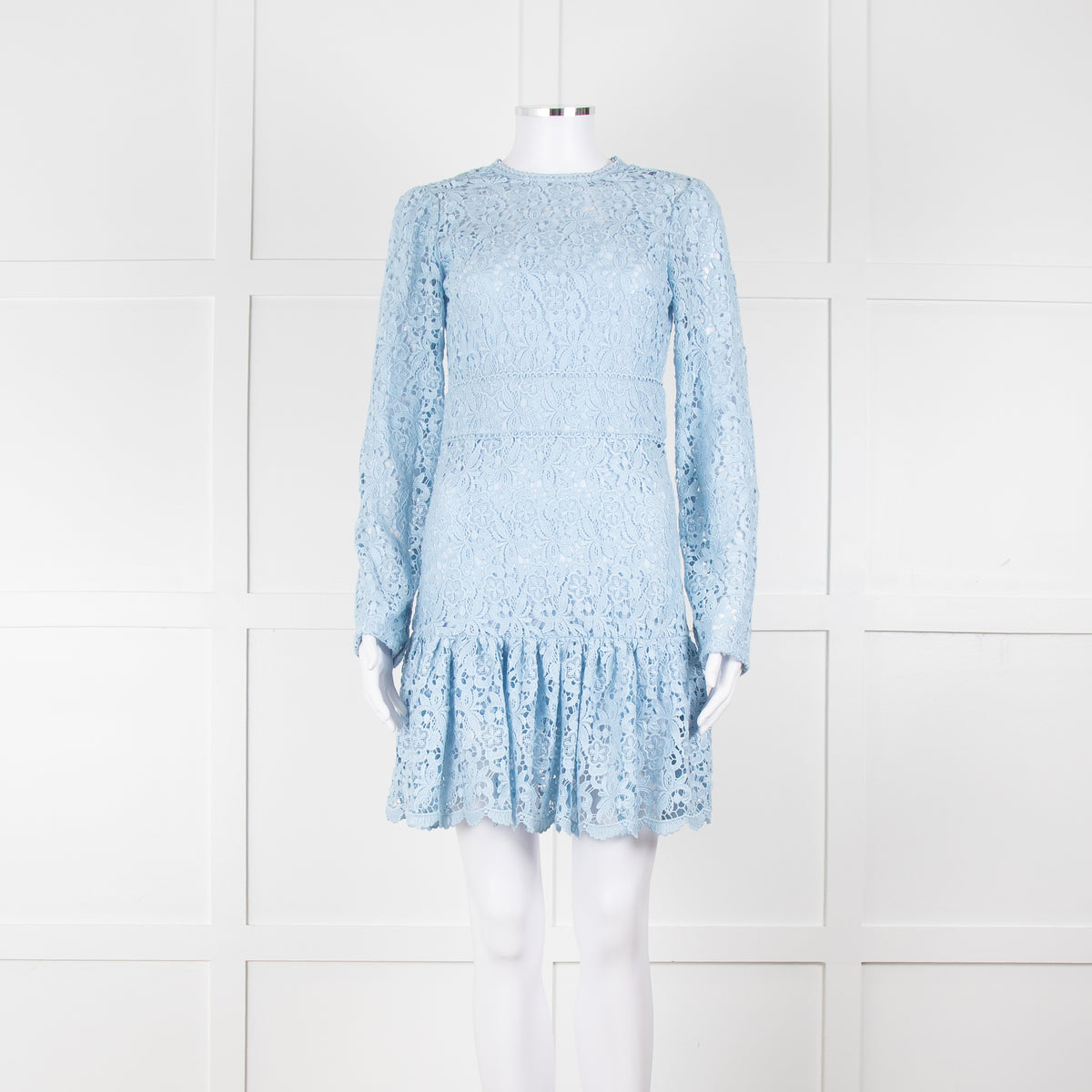 Michael By Michael Kors Pale Blue Lace Mini Dress