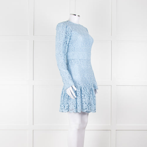 Michael By Michael Kors Pale Blue Lace Mini Dress