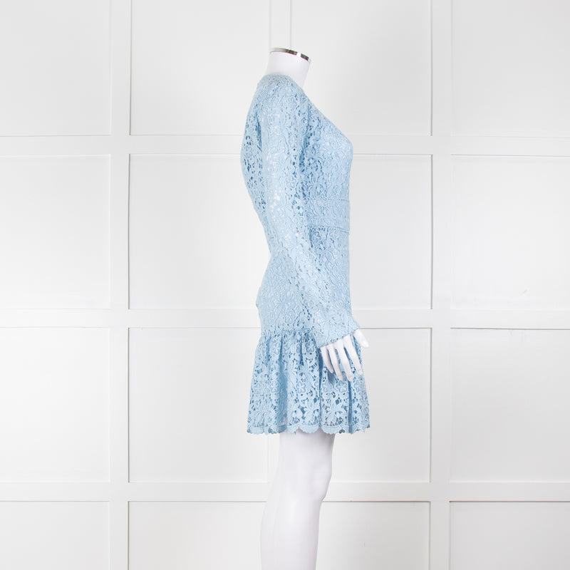 Michael By Michael Kors Pale Blue Lace Mini Dress