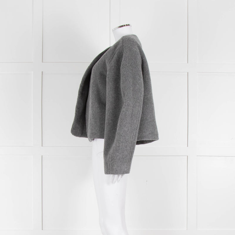 Raey Grey Wrap Oversized Wool Short Jacket