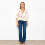 Rixo Amanda Floral Lace Trimmed Tea Blouse
