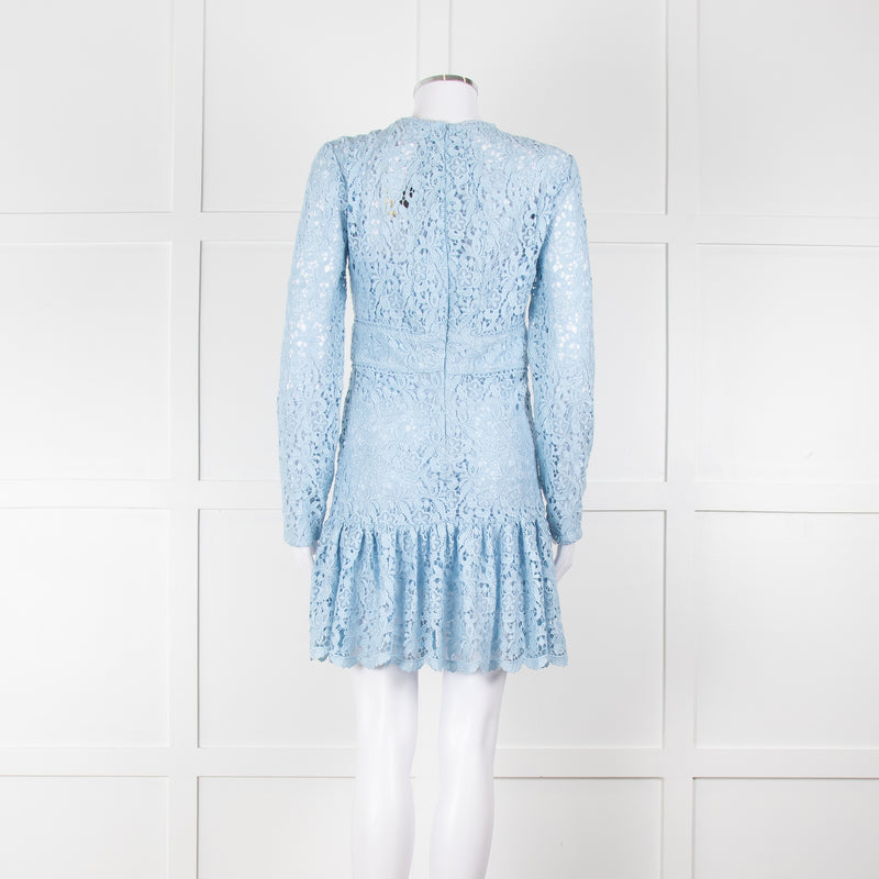 Michael By Michael Kors Pale Blue Lace Mini Dress