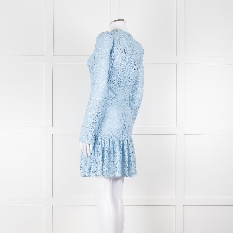 Michael By Michael Kors Pale Blue Lace Mini Dress