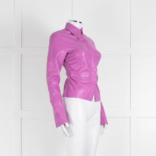 Nanushka Lilac Faux Leather Shirt