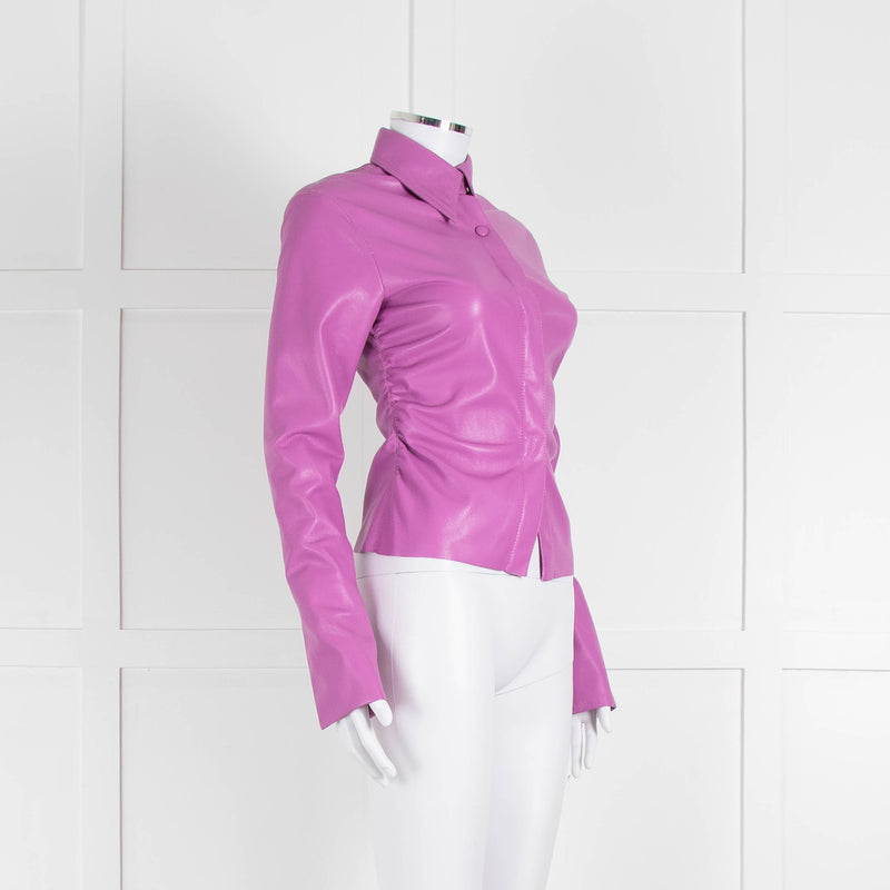 Nanushka Lilac Faux Leather Shirt