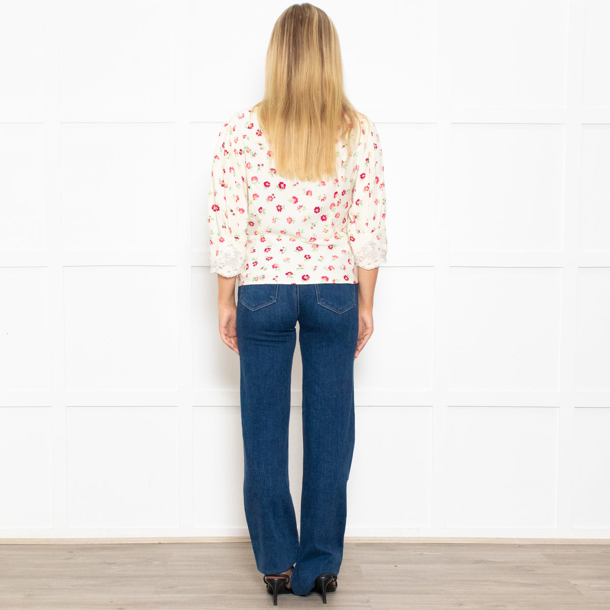 Rixo Amanda Floral Lace Trimmed Tea Blouse
