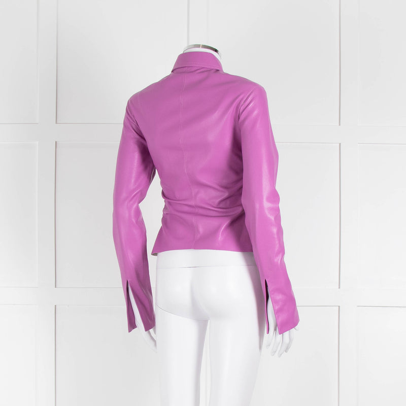 Nanushka Lilac Faux Leather Shirt