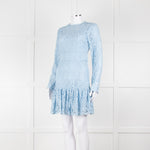 Michael By Michael Kors Pale Blue Lace Mini Dress