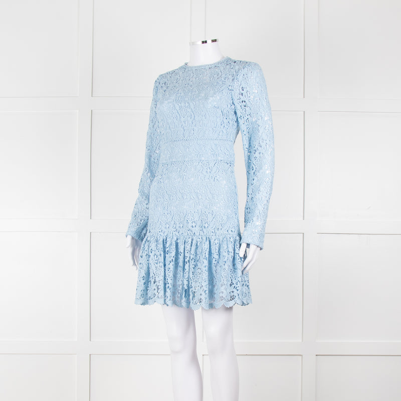 Michael By Michael Kors Pale Blue Lace Mini Dress