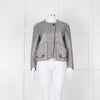 Sandro Black Silver Tweedy Front Pocket Zipped Jacket