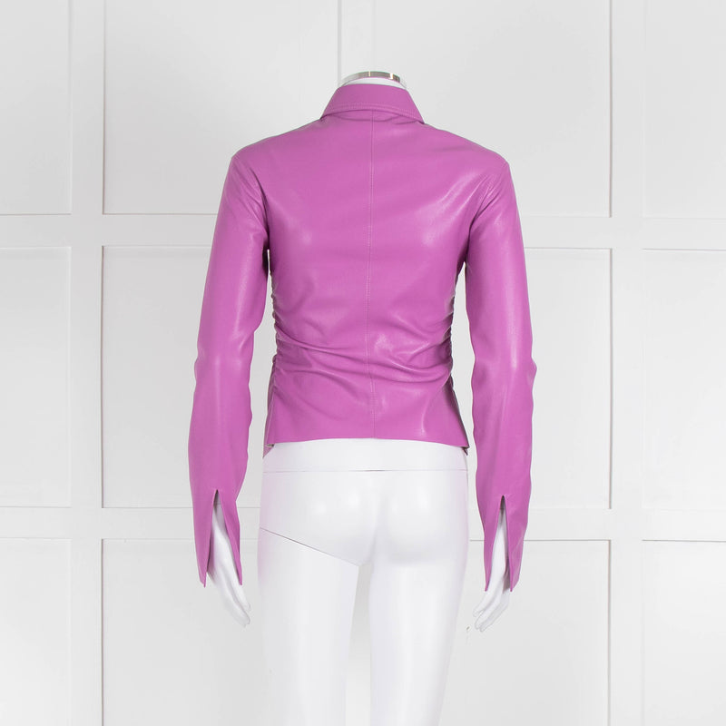 Nanushka Lilac Faux Leather Shirt