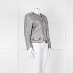 Sandro Black Silver Tweedy Front Pocket Zipped Jacket
