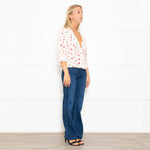 Rixo Amanda Floral Lace Trimmed Tea Blouse