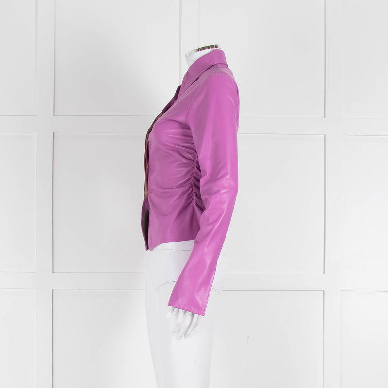 Nanushka Lilac Faux Leather Shirt