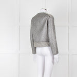 Sandro Black Silver Tweedy Front Pocket Zipped Jacket