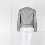 Sandro Black Silver Tweedy Front Pocket Zipped Jacket