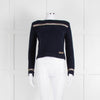 Chanel Navy Cashmere Gold Chain Detail Sweater