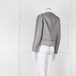 Sandro Black Silver Tweedy Front Pocket Zipped Jacket