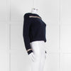 Chanel Navy Cashmere Gold Chain Detail Sweater