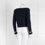 Chanel Navy Cashmere Gold Chain Detail Sweater