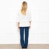 Stella Nova White Frilled Blouse with Blue Flowers