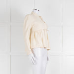 Proenza Schouler Cream Silk & Linen Peplum Short Jacket