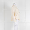 Proenza Schouler Cream Silk & Linen Peplum Short Jacket