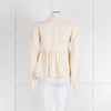 Proenza Schouler Cream Silk & Linen Peplum Short Jacket