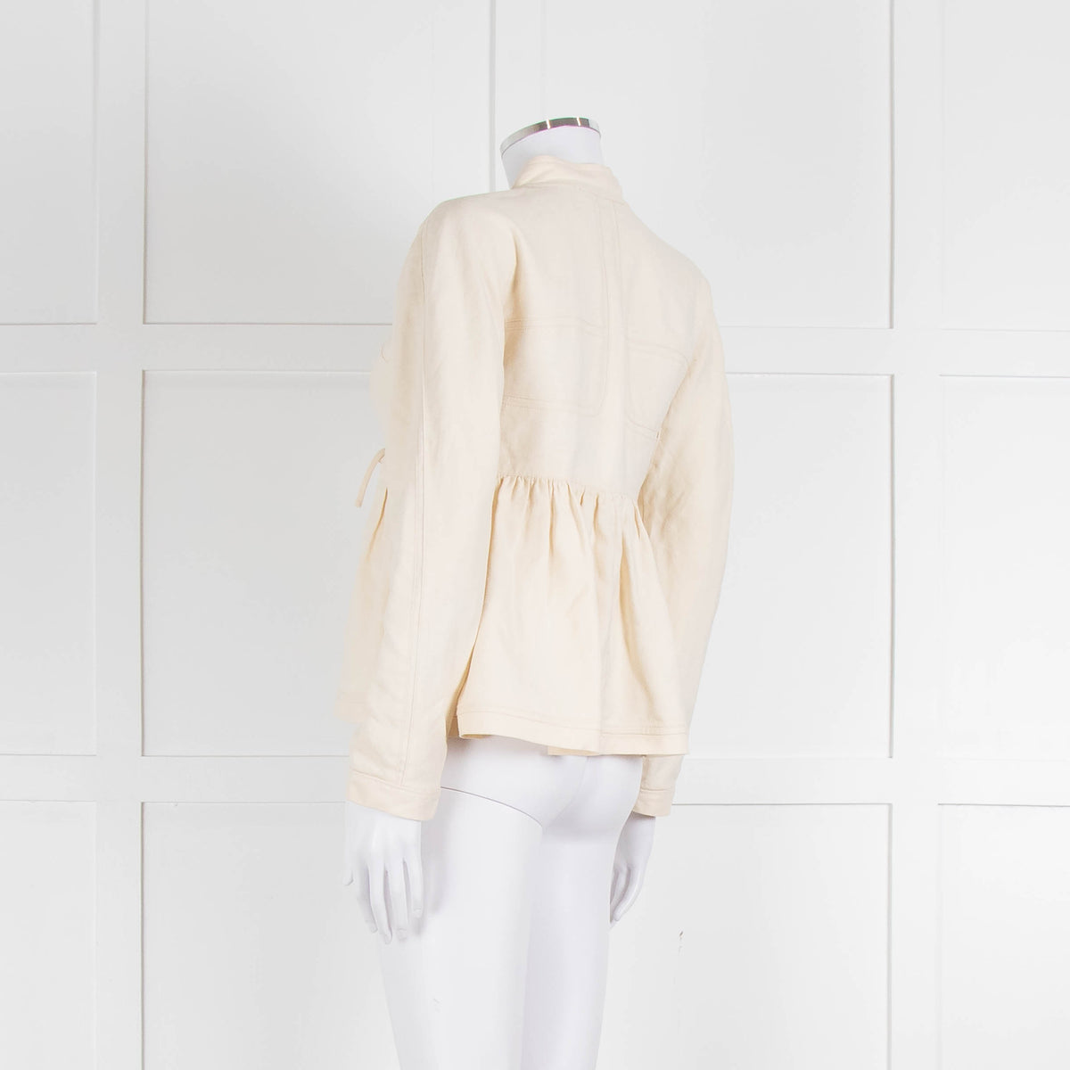 Proenza Schouler Cream Silk & Linen Peplum Short Jacket