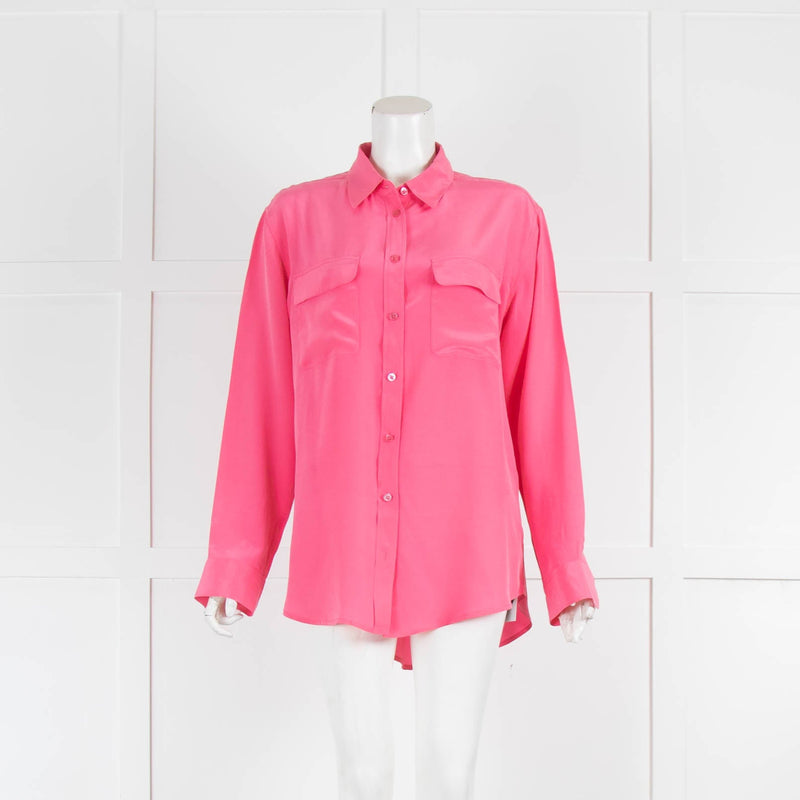 EQUIPMENT Pink Silk L/S Blouse With Buttons and Collar