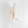 Proenza Schouler Cream Silk & Linen Peplum Short Jacket