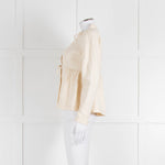 Proenza Schouler Cream Silk & Linen Peplum Short Jacket