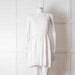 Red Valentino White Knit Sleeveless Mini Dress