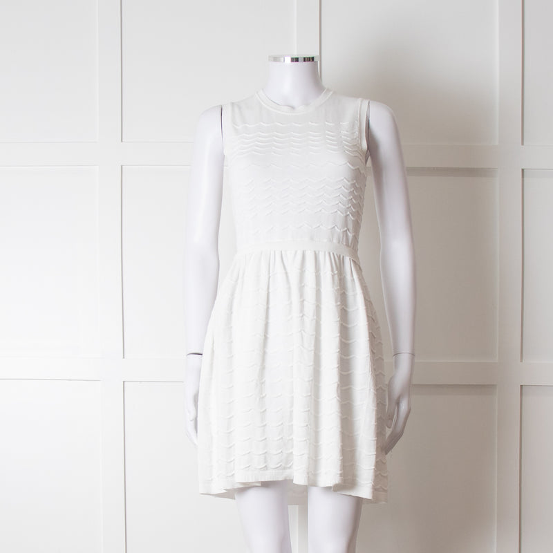 Red Valentino White Knit Sleeveless Mini Dress
