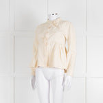 Proenza Schouler Cream Silk & Linen Peplum Short Jacket