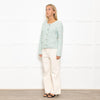 Marccain Green Boucle Jacket With Green Crystal Buttons