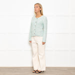 Marccain Green Boucle Jacket With Green Crystal Buttons