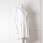 Red Valentino White Knit Sleeveless Mini Dress